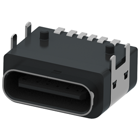 XB-ATCF-06-021,22 TYPE C 6P waterproof female base type A (shell 4-pin plug board, terminal SMT)